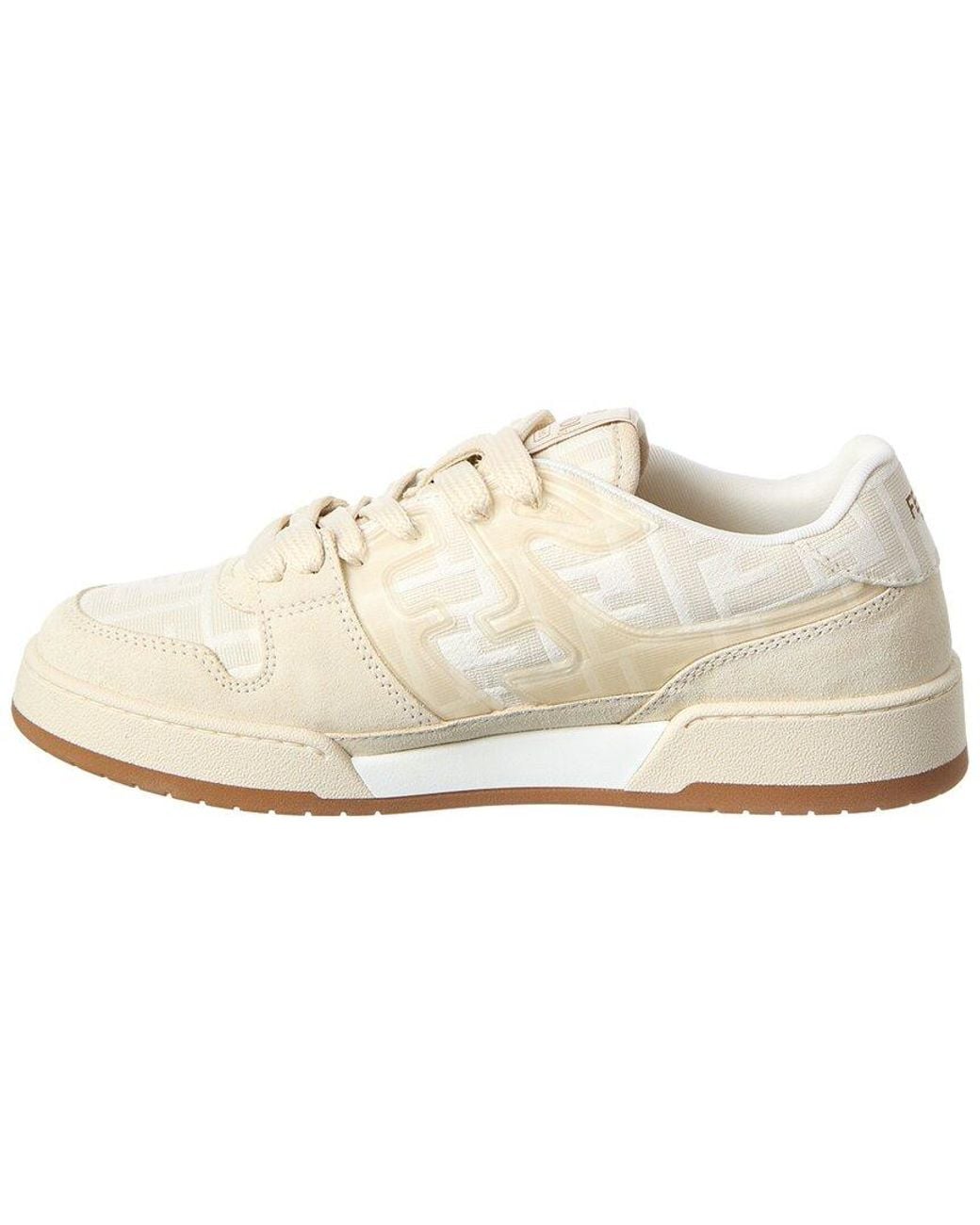 Fendi White Match Ff & Suede Sneaker for men