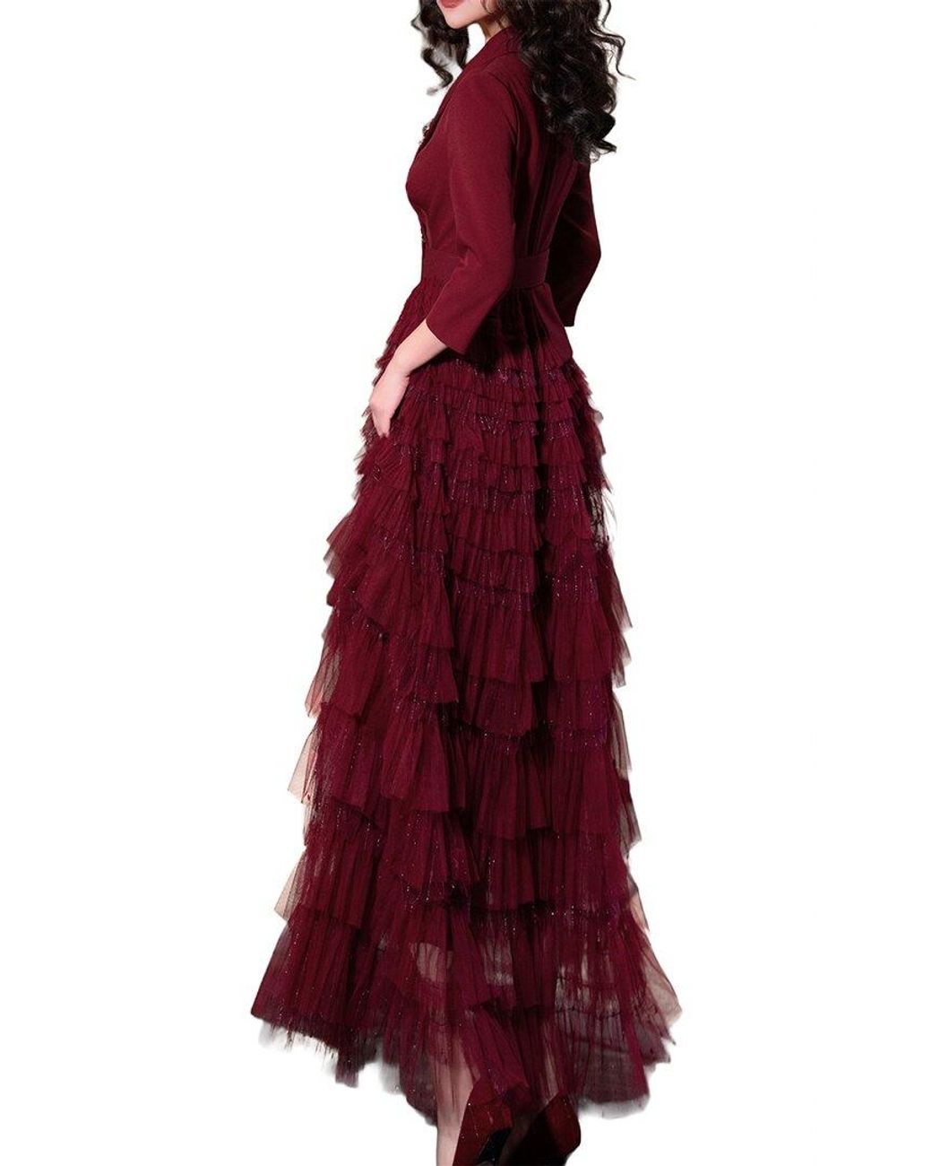 BRC By BURRYCO Red Embellished Maxi Dress