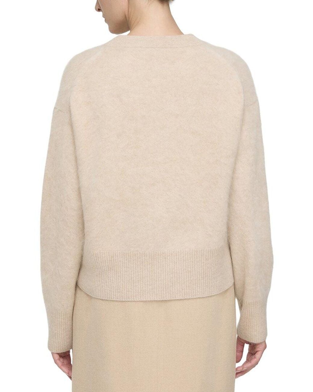Lafayette 148 New York Natural Brushed 100% Cashmere Button Front Cardigan
