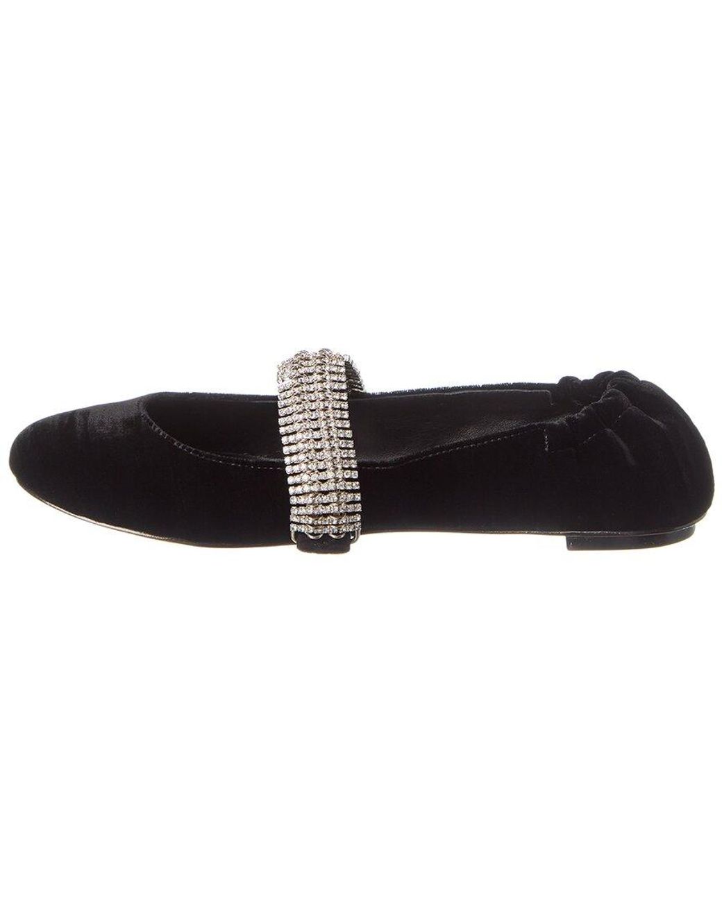 Alexandre Birman Black Camila Velvet Ballerina Flat