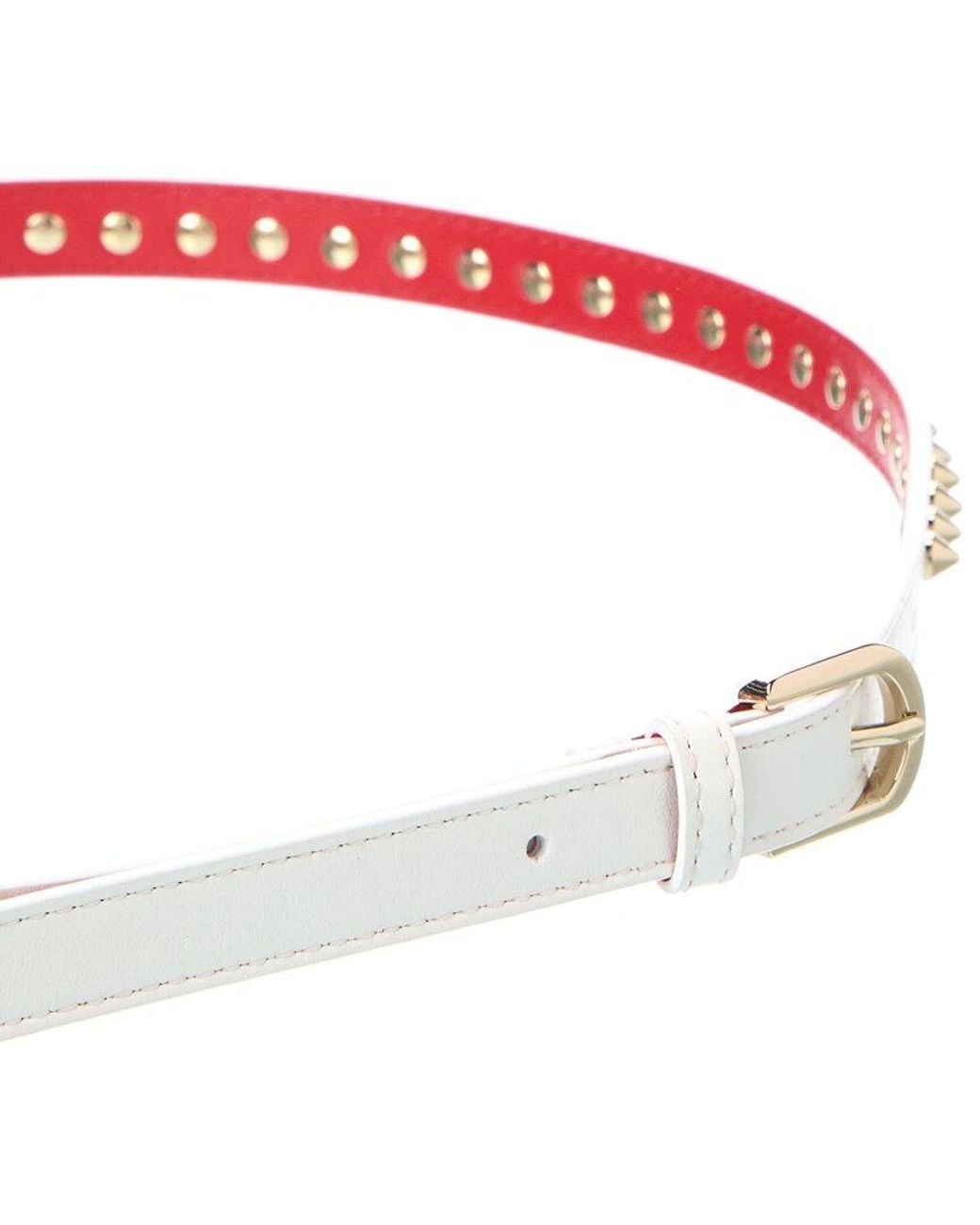 Christian Louboutin Red Cabata Spike Leather Belt
