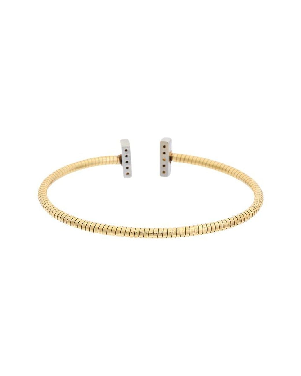 Meshmerise White 18K Over 0.10 Ct. Tw. Diamond Bangle Bracelet
