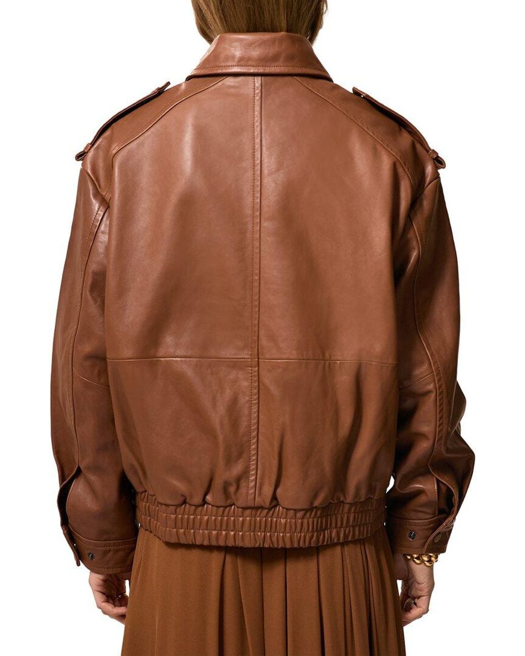 Reiss Brown Peyton Leather Jacket
