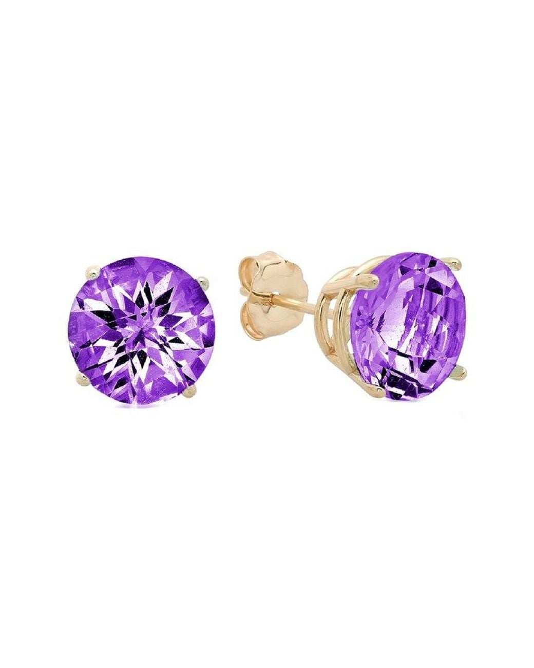 MaxColor Purple 10k 2.90 Ct. Tw. Amethyst Studs