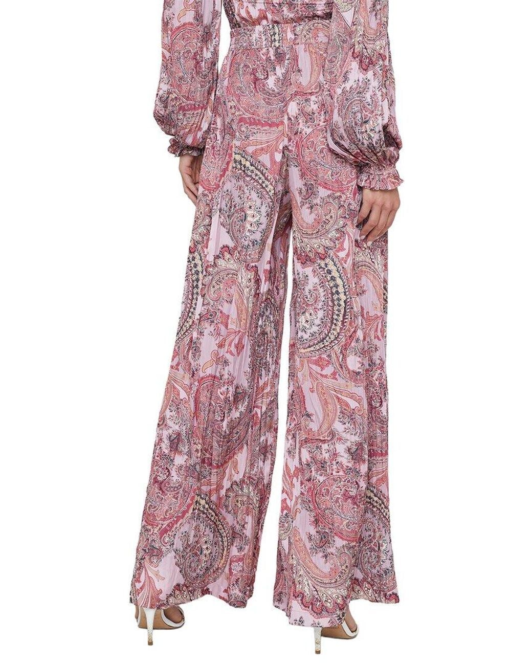 L'Agence Purple Lillian Wide Leg Pant