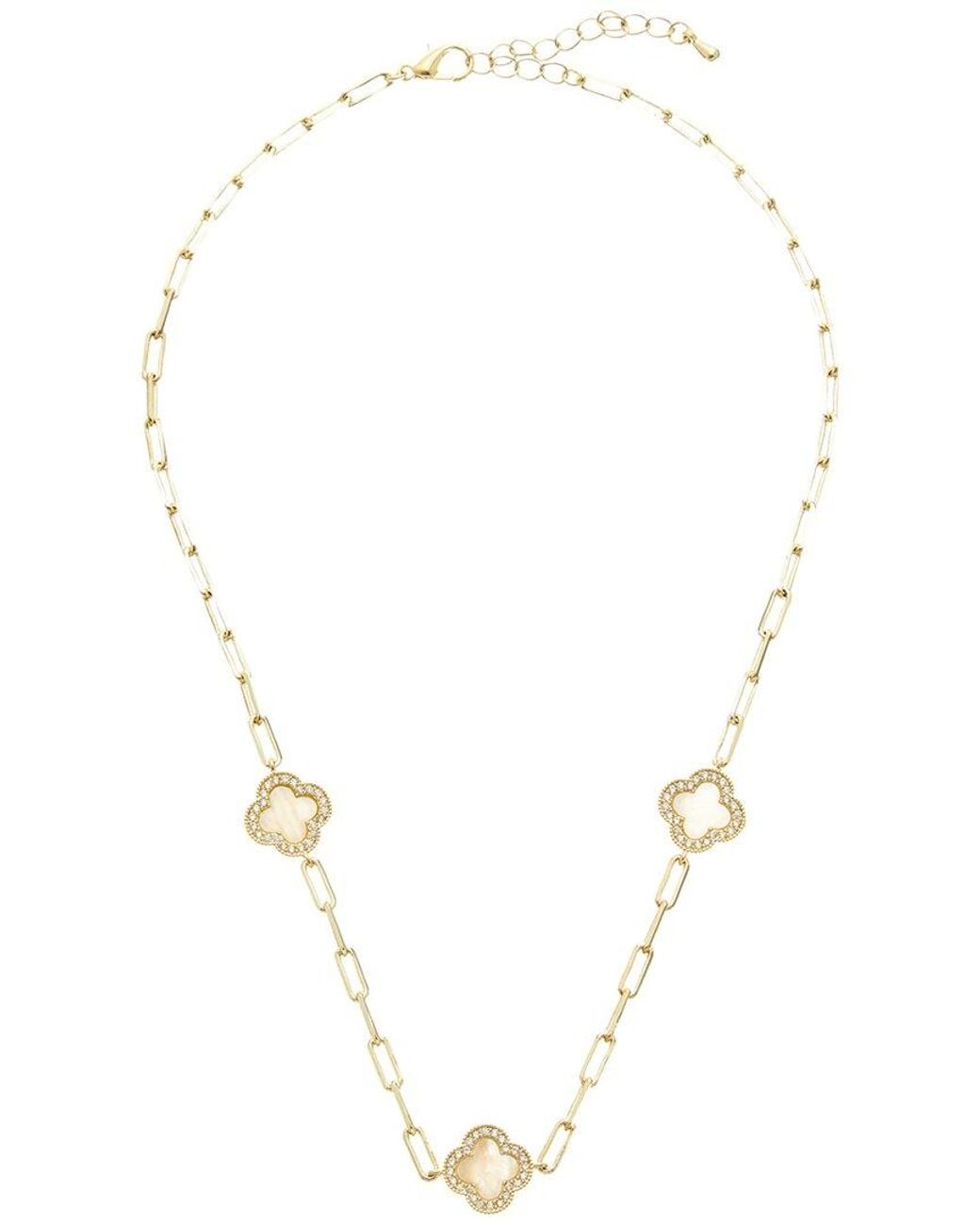 Juvell Metallic 18K Pearl Cz Necklace