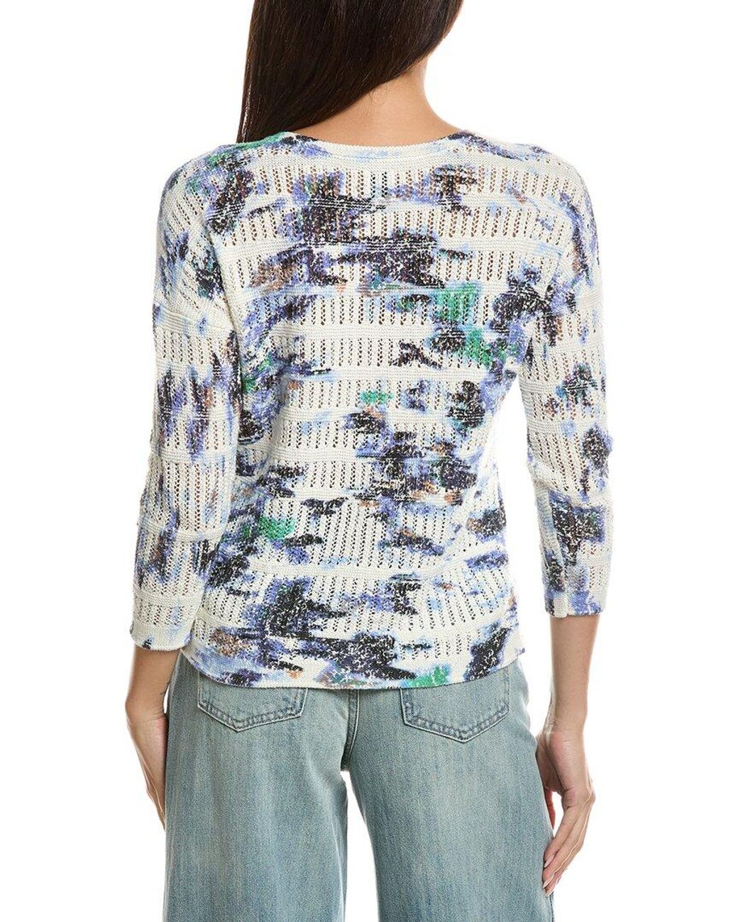 NIC+ZOE White Ruffle Featherknit Cardigan