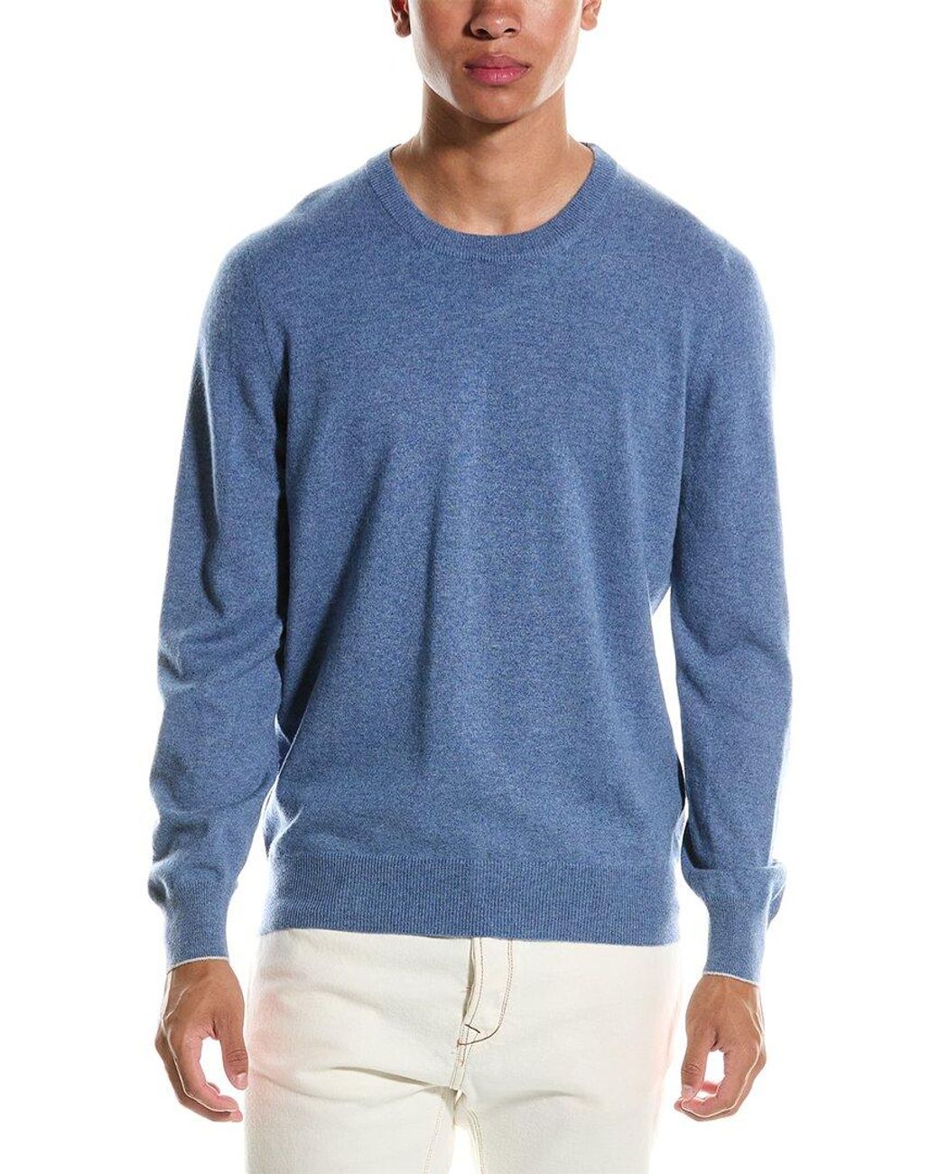 Brunello Cucinelli Blue 100% Cashmere Sweater for men