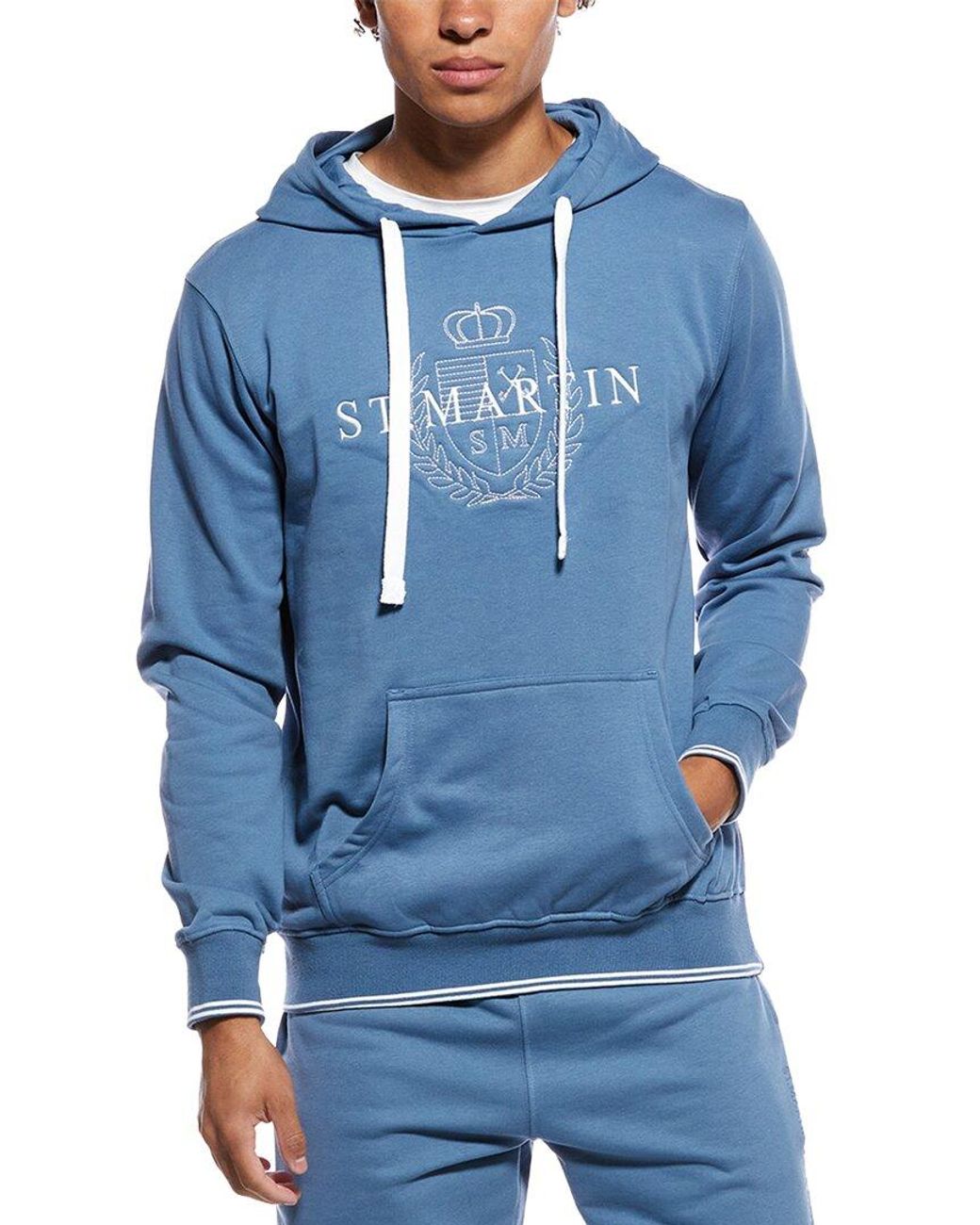 Polo Club St. Martin Blue Felpa Con Cappuccio Hoodie for men