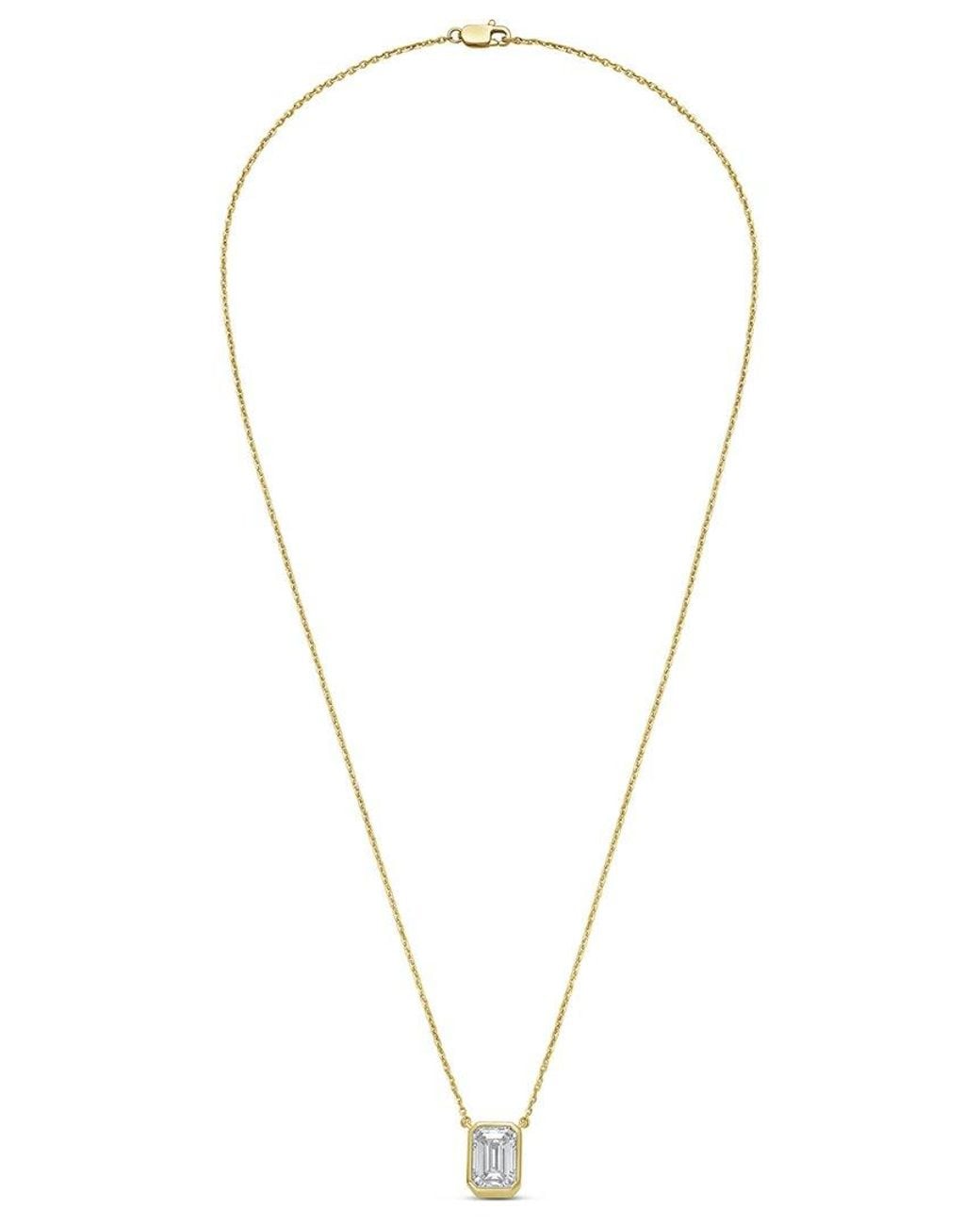 Diana M Metallic Diana M. 14K 2.00 Ct. Tw. Lab-Grown Diamond Pendant Necklace