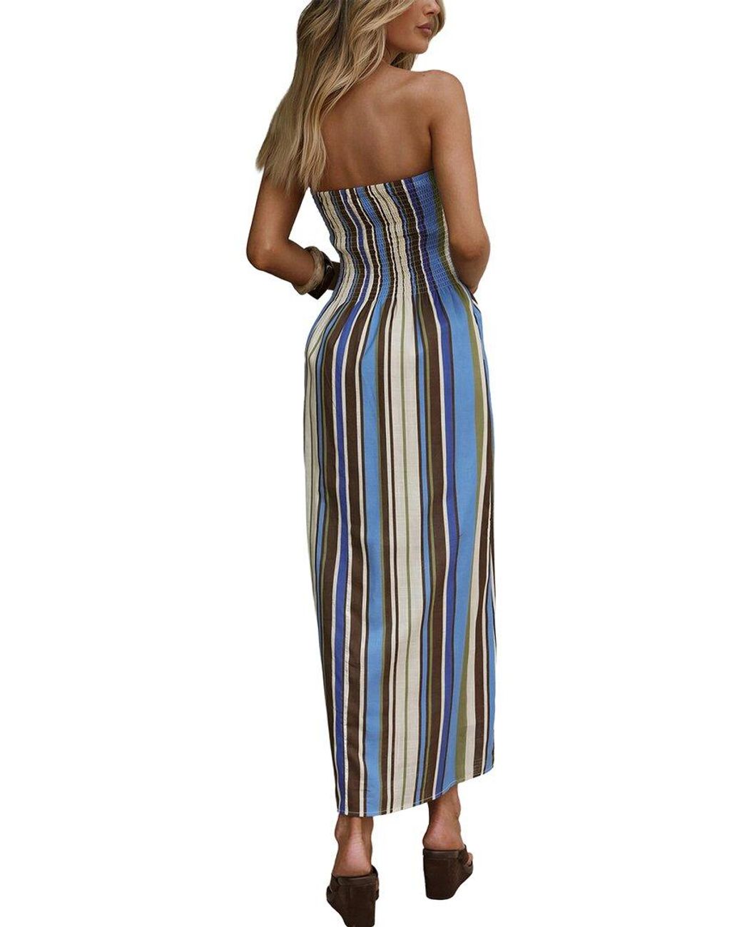 LOEY Blue Off-The-Shoulder Maxi Dress