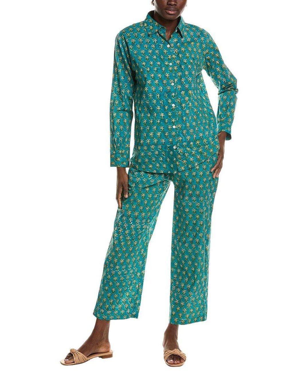 MER ST BARTH Green 2Pc Clementine Top & Pant Set