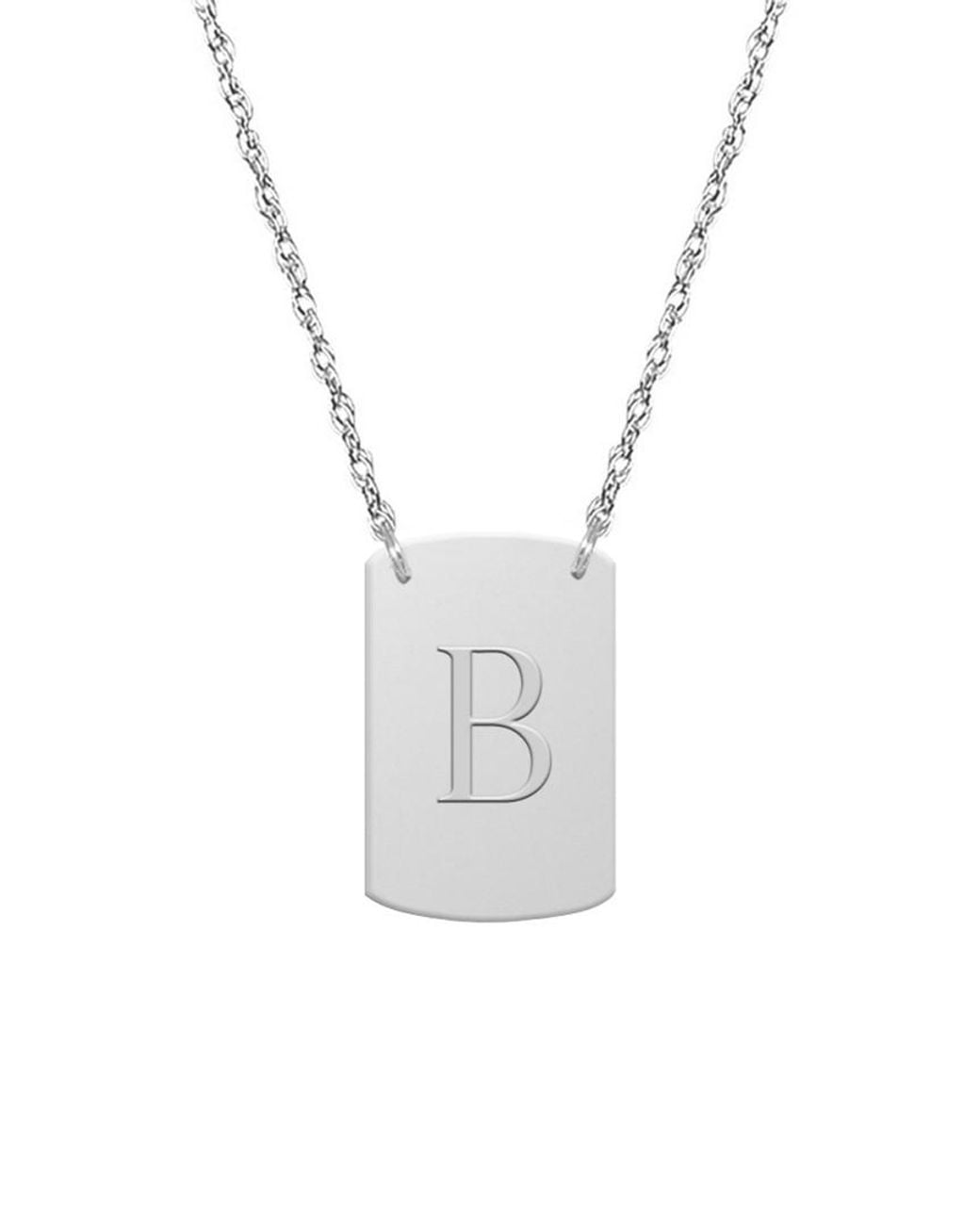 Jane Basch Multicolor 14k Block Initial Dog Tag Necklace (a-z)