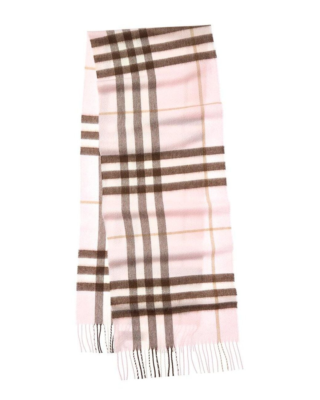 Burberry Pink Check Cashmere Scarf