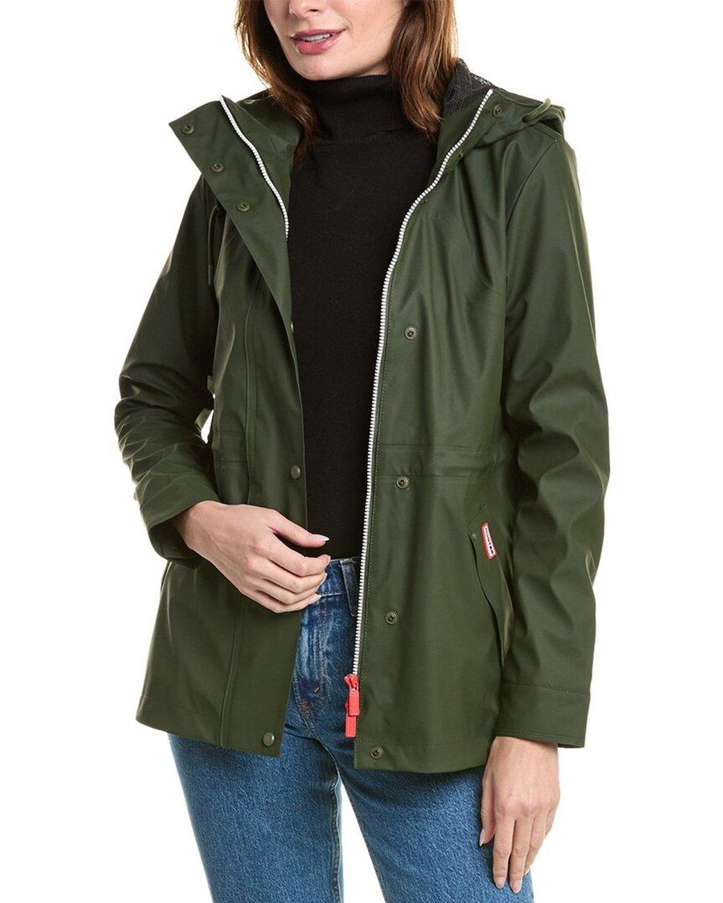 HUNTER Abbey Short Rubberized Rain Jacket in Green Lyst UK