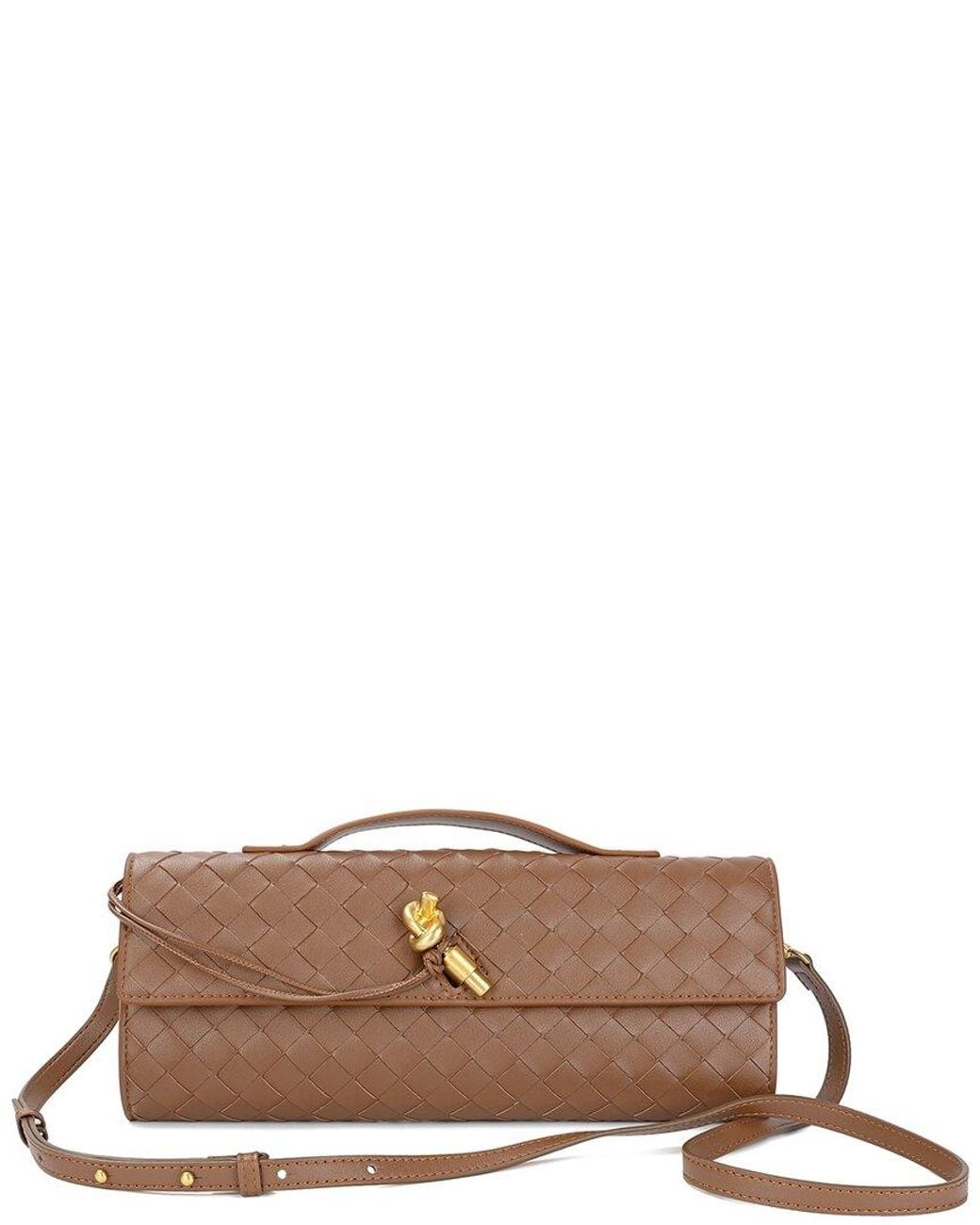Tiffany & Fred Paris Brown Woven Leather Clutch