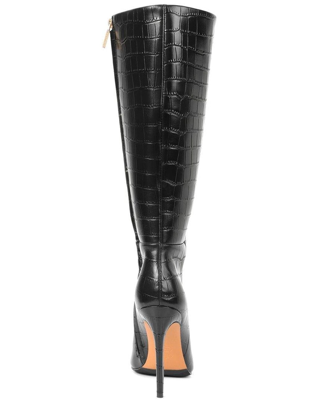 Tiffany & Fred Paris Black Embossed Leather Boot