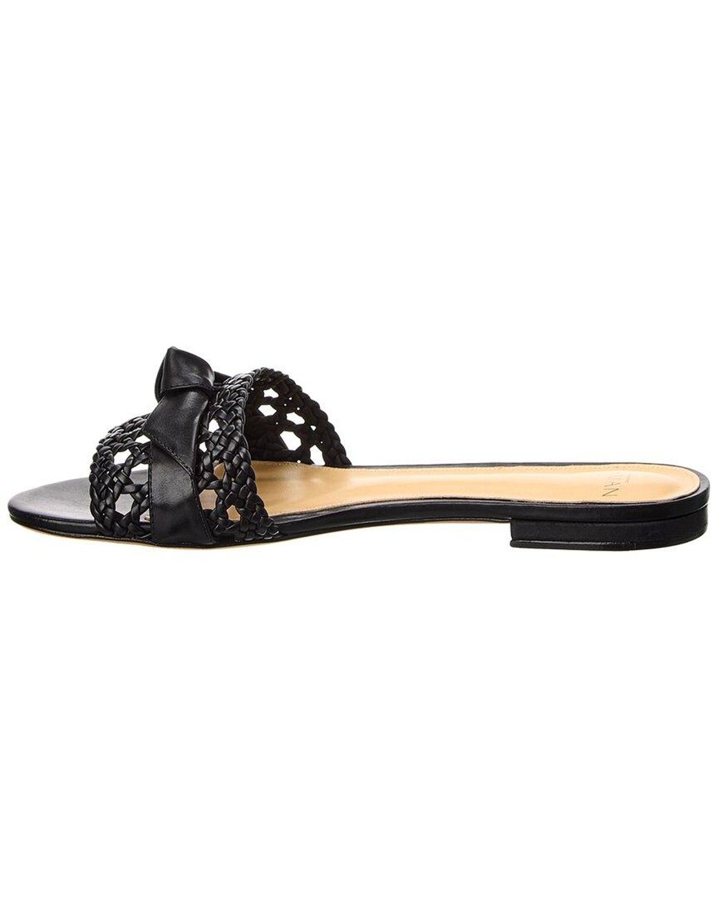 Alexandre Birman Black Clarita Basketry Leather Sandal