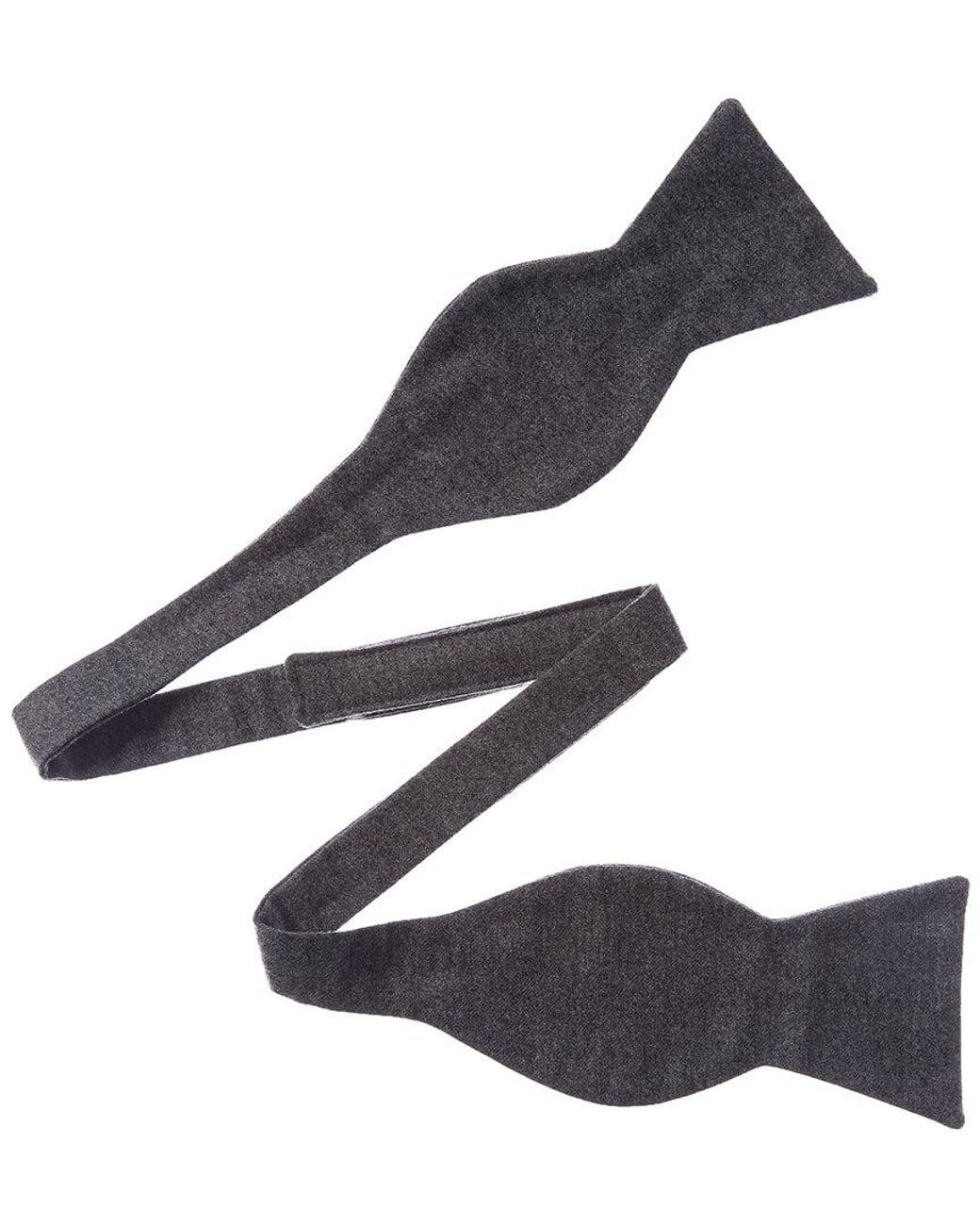 Brunello Cucinelli Gray Wool, Silk & Cashmere-Blend Bow Tie for men