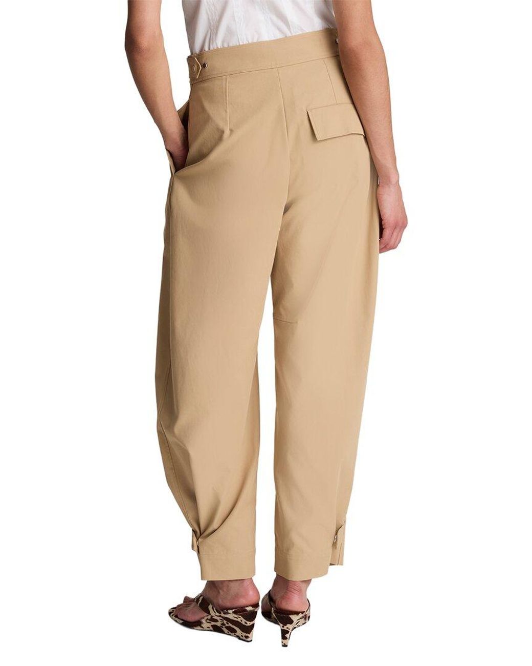 Kenneth Cole Natural High Rise Fly Front Waistband Tab Barrel Leg Pant'