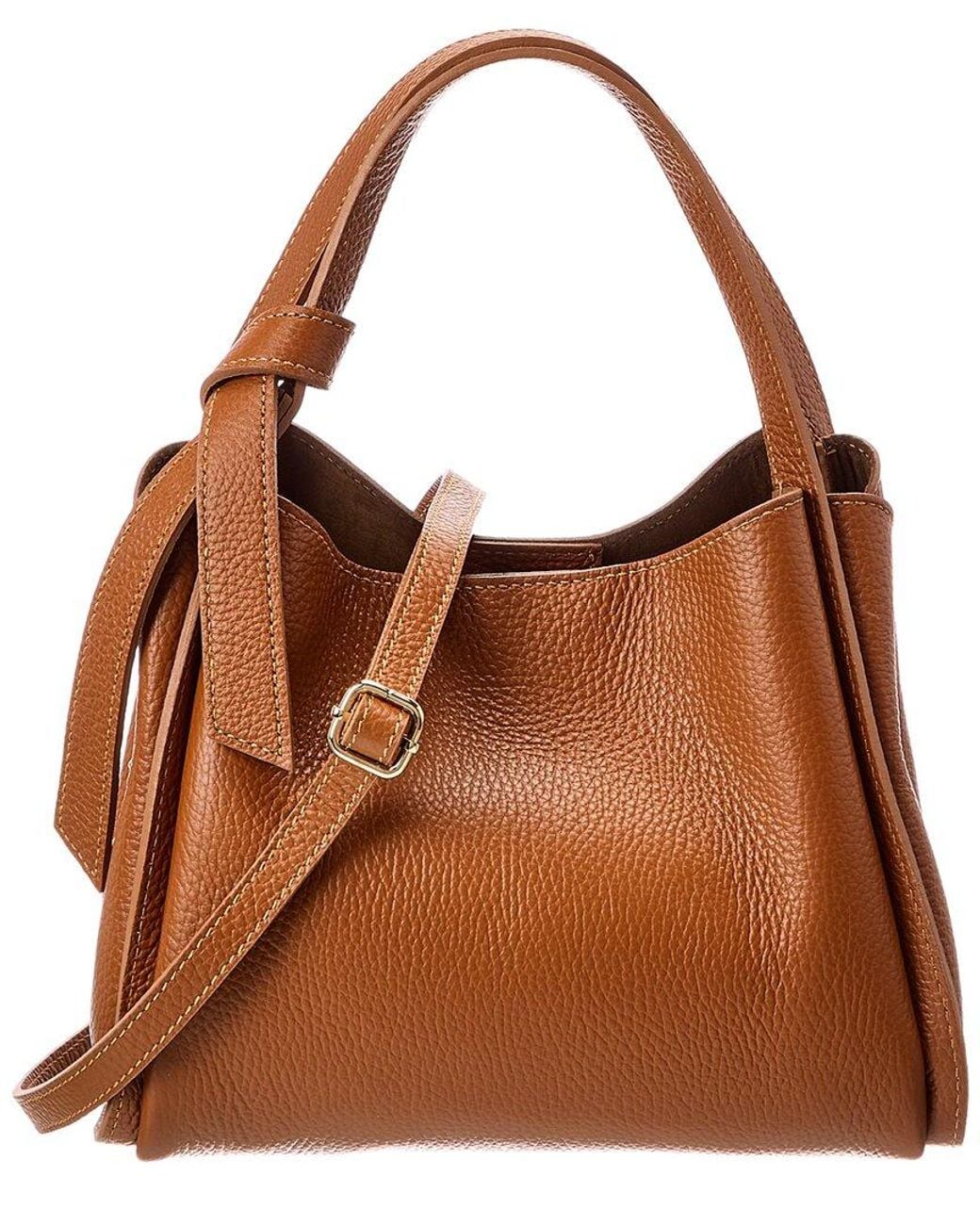 Italian Leather Brown Top Handle Tote
