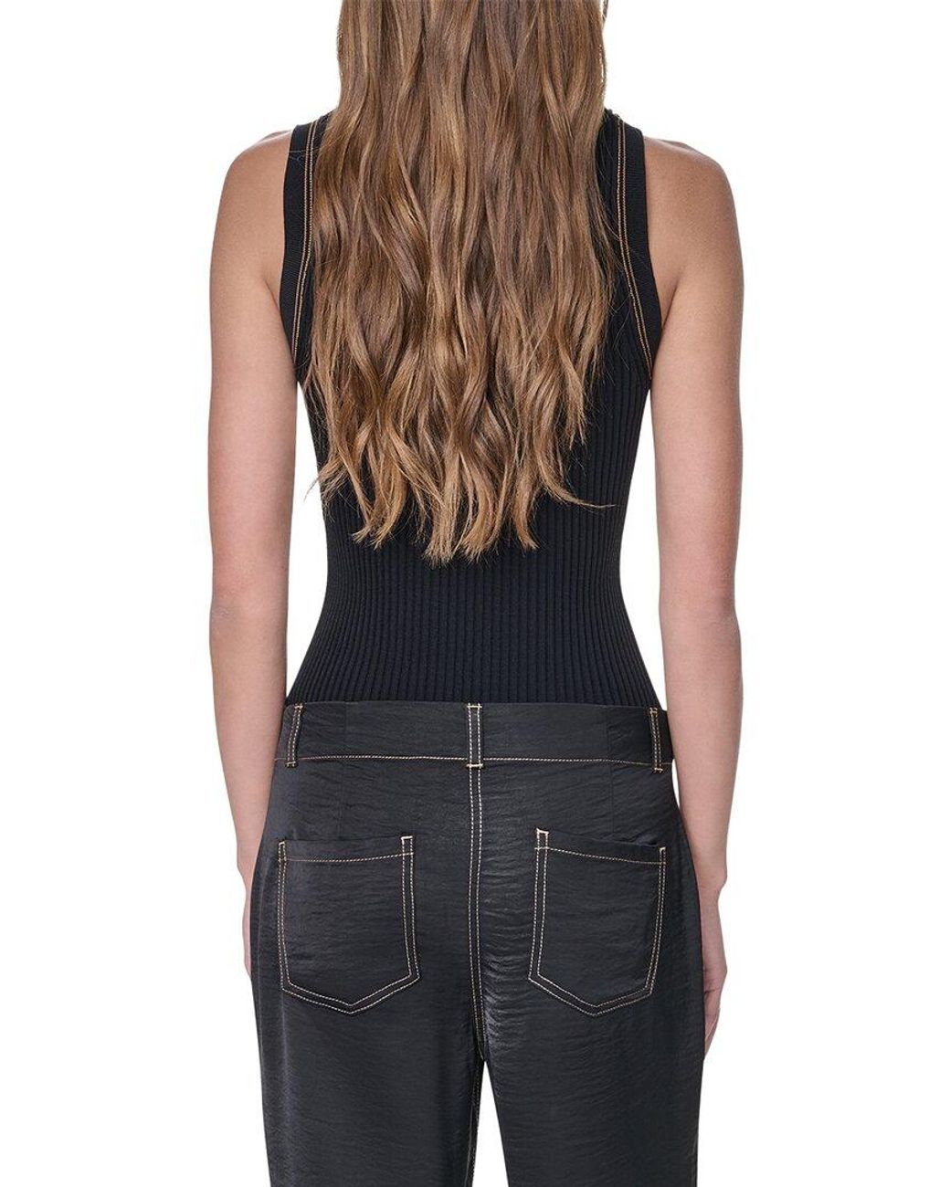 DKNY Black Top Stitch Glazed Pant