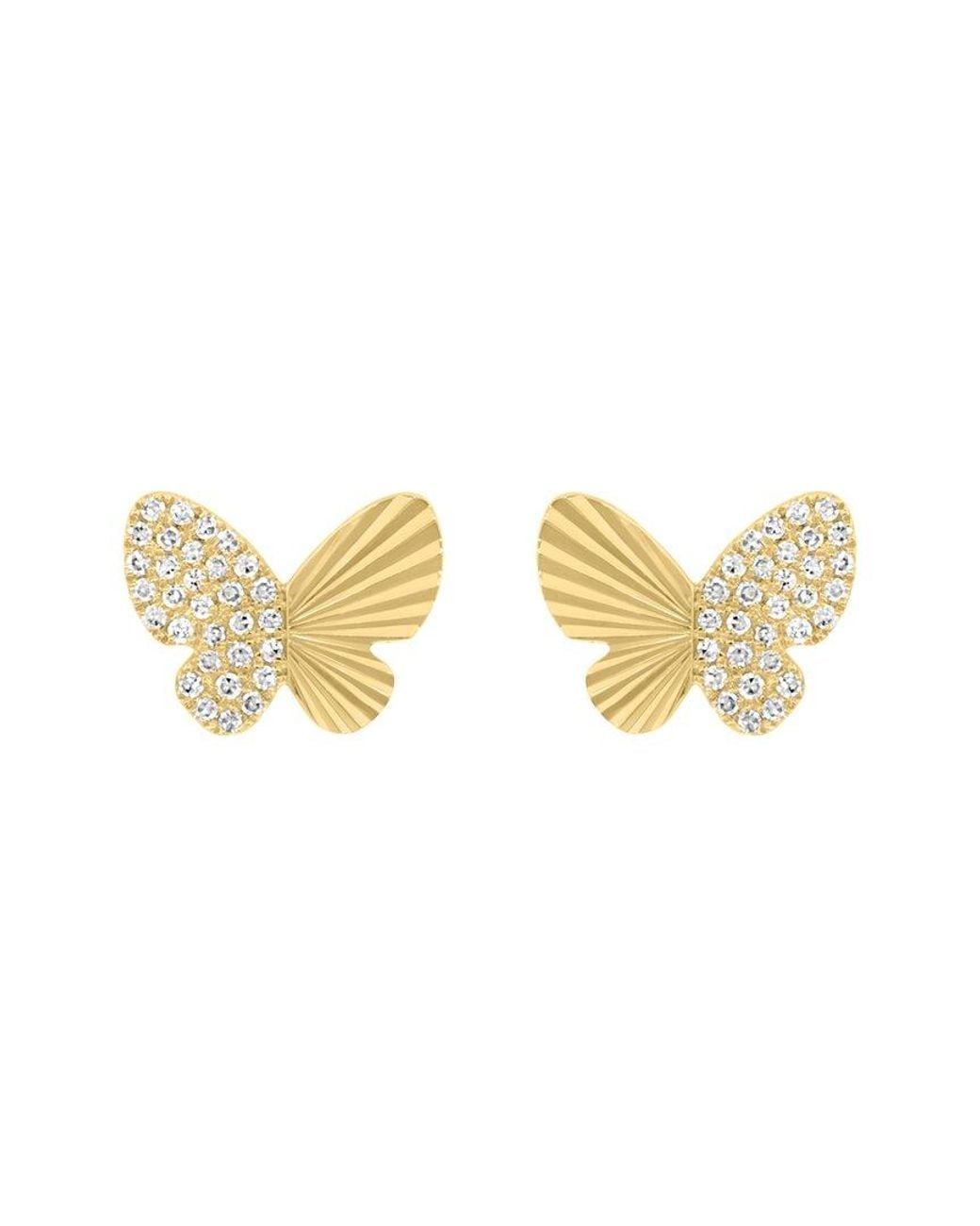 Effy Fine Jewelry Metallic 14k 0.20 Ct. Tw. Diamond Earrings