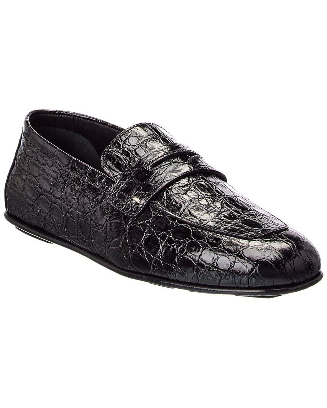 Giuseppe Zanotti Black Rupert Croc-Embossed Leather Loafer for men