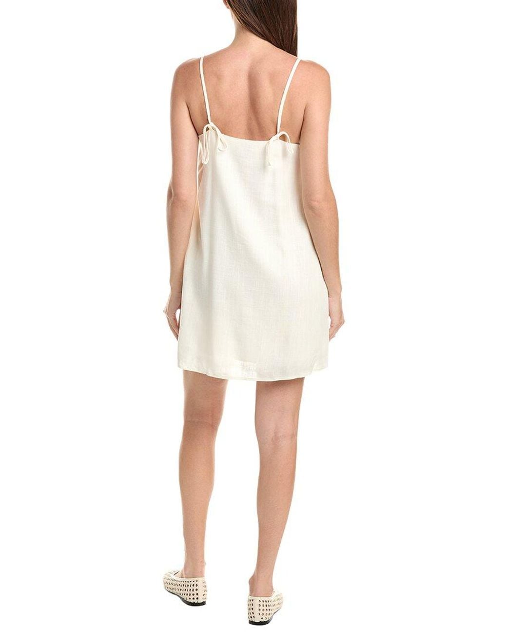 Chaser Brand White Soft Biarritz Linen-Blend Mini Dress