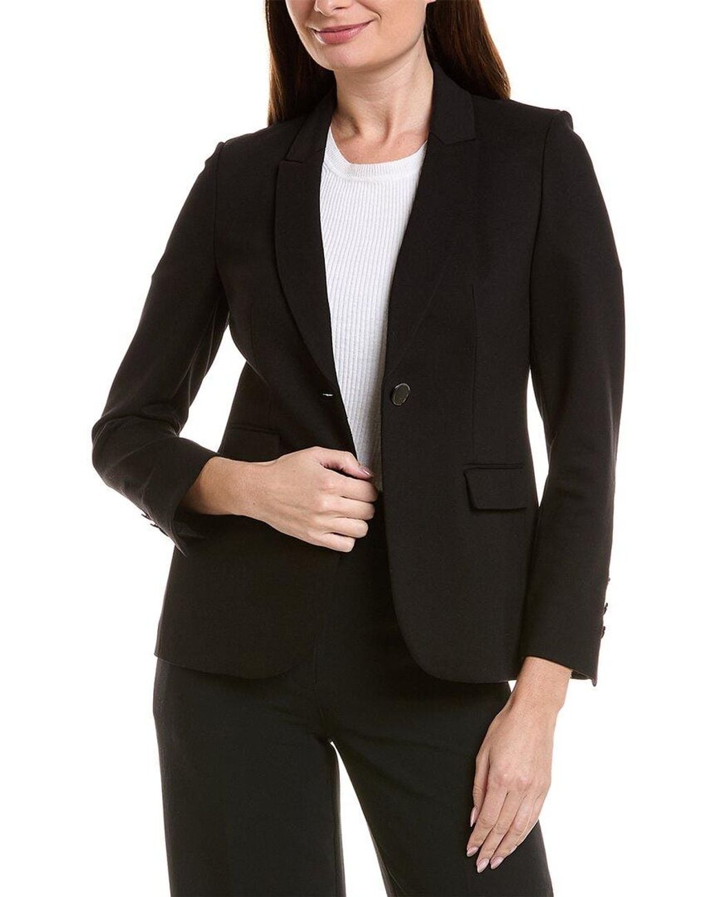 Anne Klein Black Petite Triple Pocket Jacket