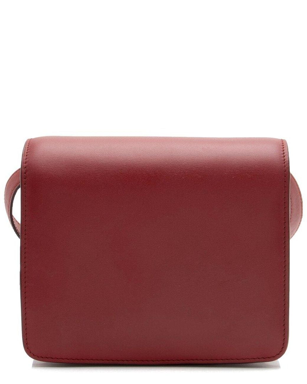 Céline Red Calfskin Classic Small Box Bag (Authentic Pre-Loved)