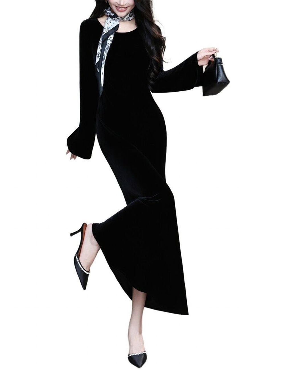 BRC By BURRYCO Black Solid Maxi Dress