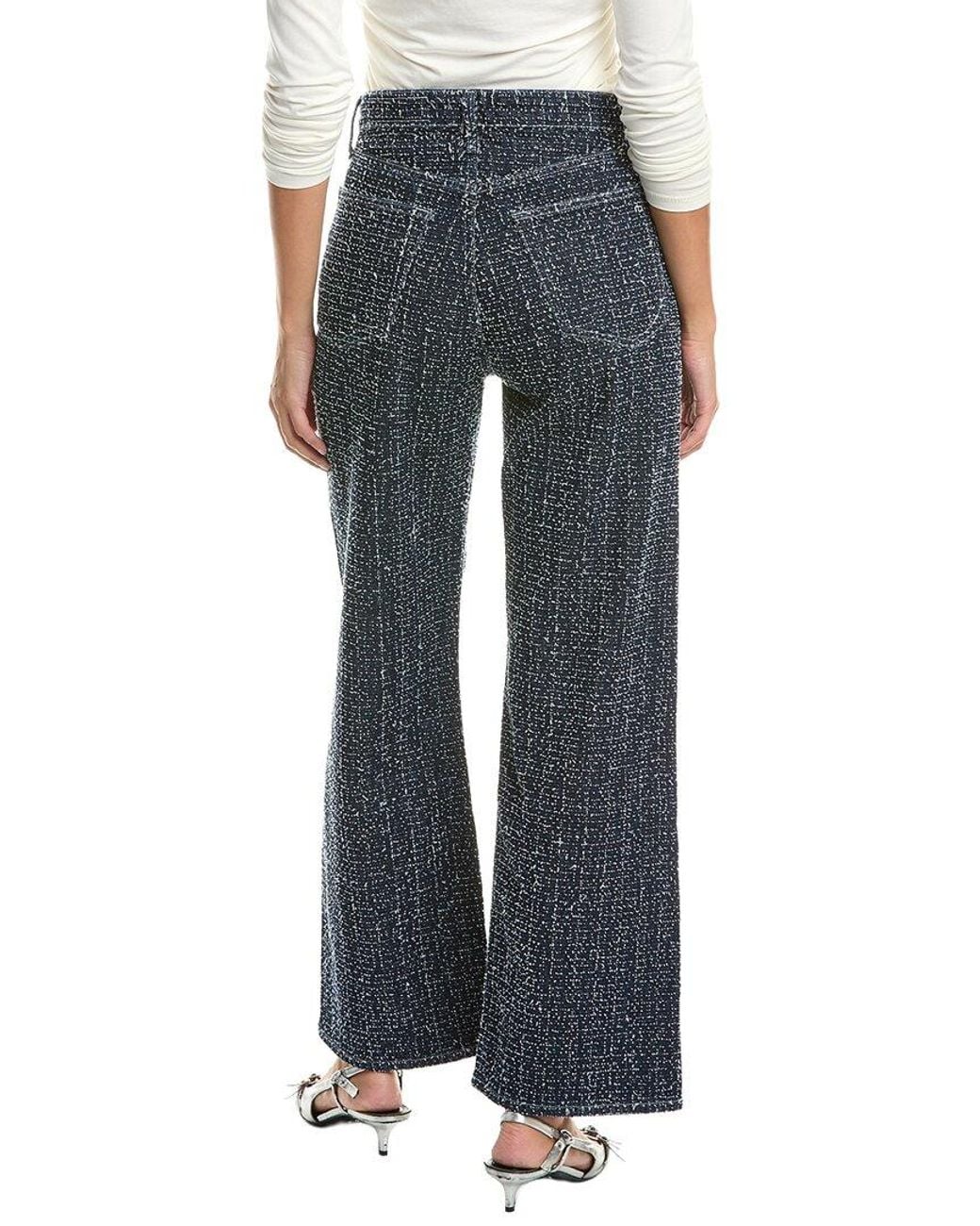 Rag & Bone Blue Lori High-Rise Full Length Wide Leg Pant