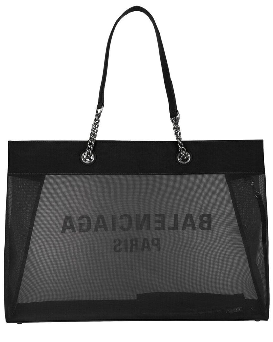 Balenciaga Black Large Duty Free Mesh & Leather Tote
