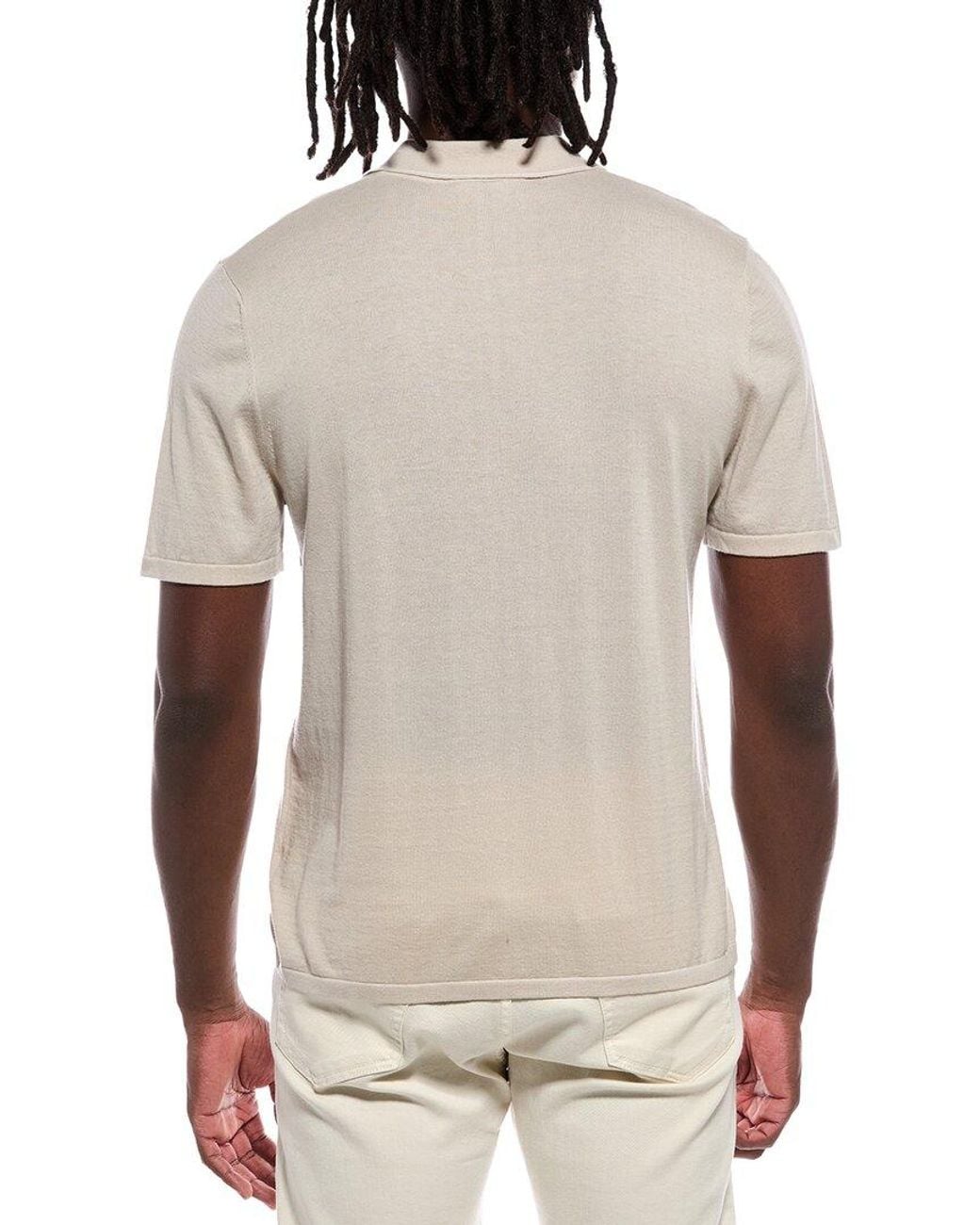 Autumn Cashmere Natural Button Down Contrast Linking Cashmere-Blend Shirt for men