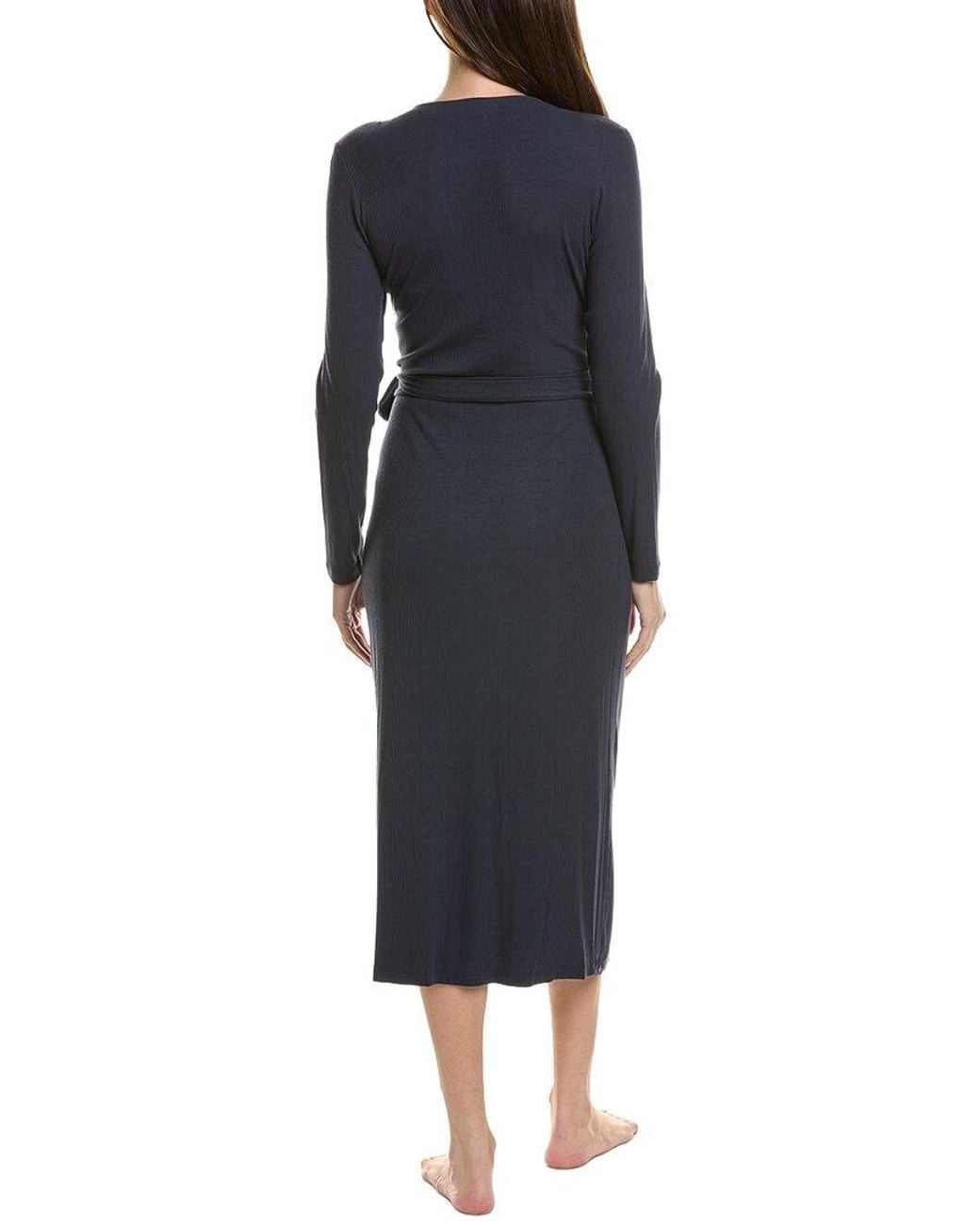 Barefoot Dreams Black Ultra Soft Rib Wrap Dress