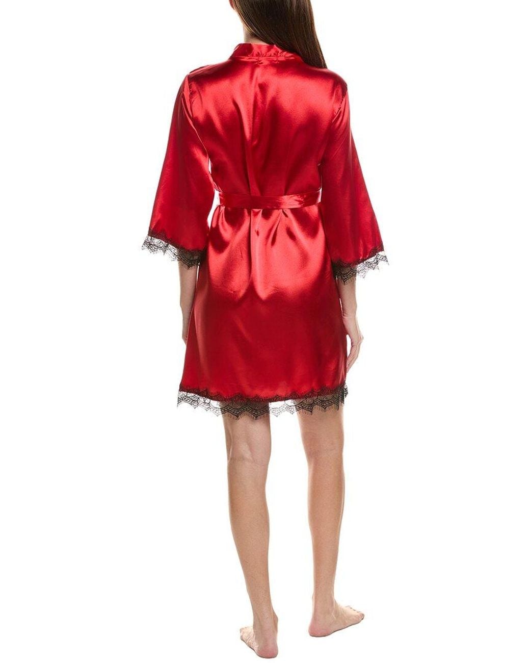 Sugar Red Satin Lace Trim Robe