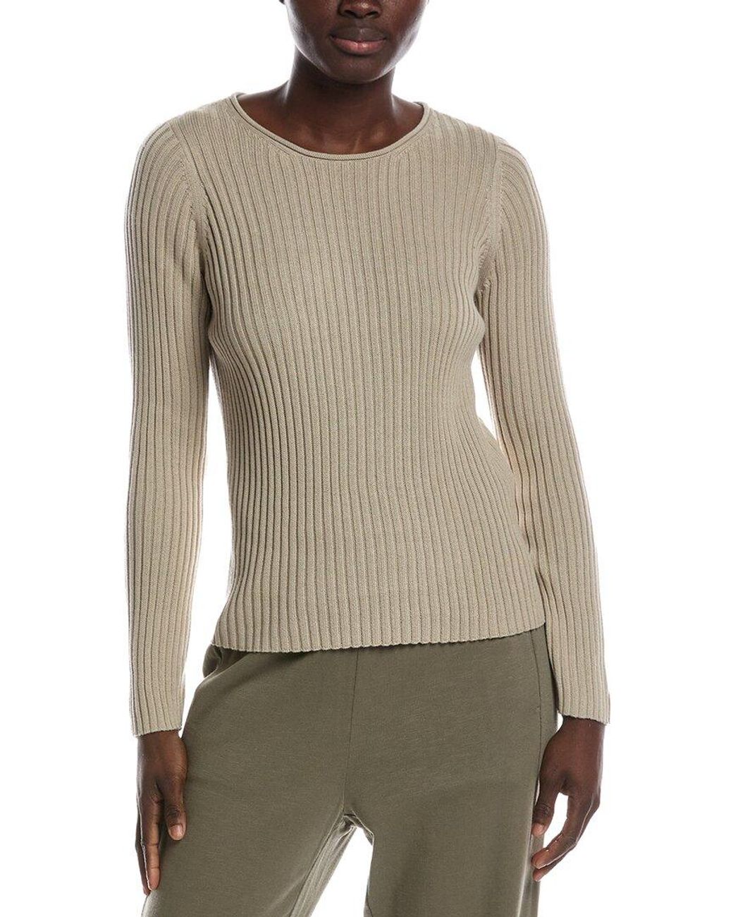 Eileen Fisher Brown Jewel Neck Sweater