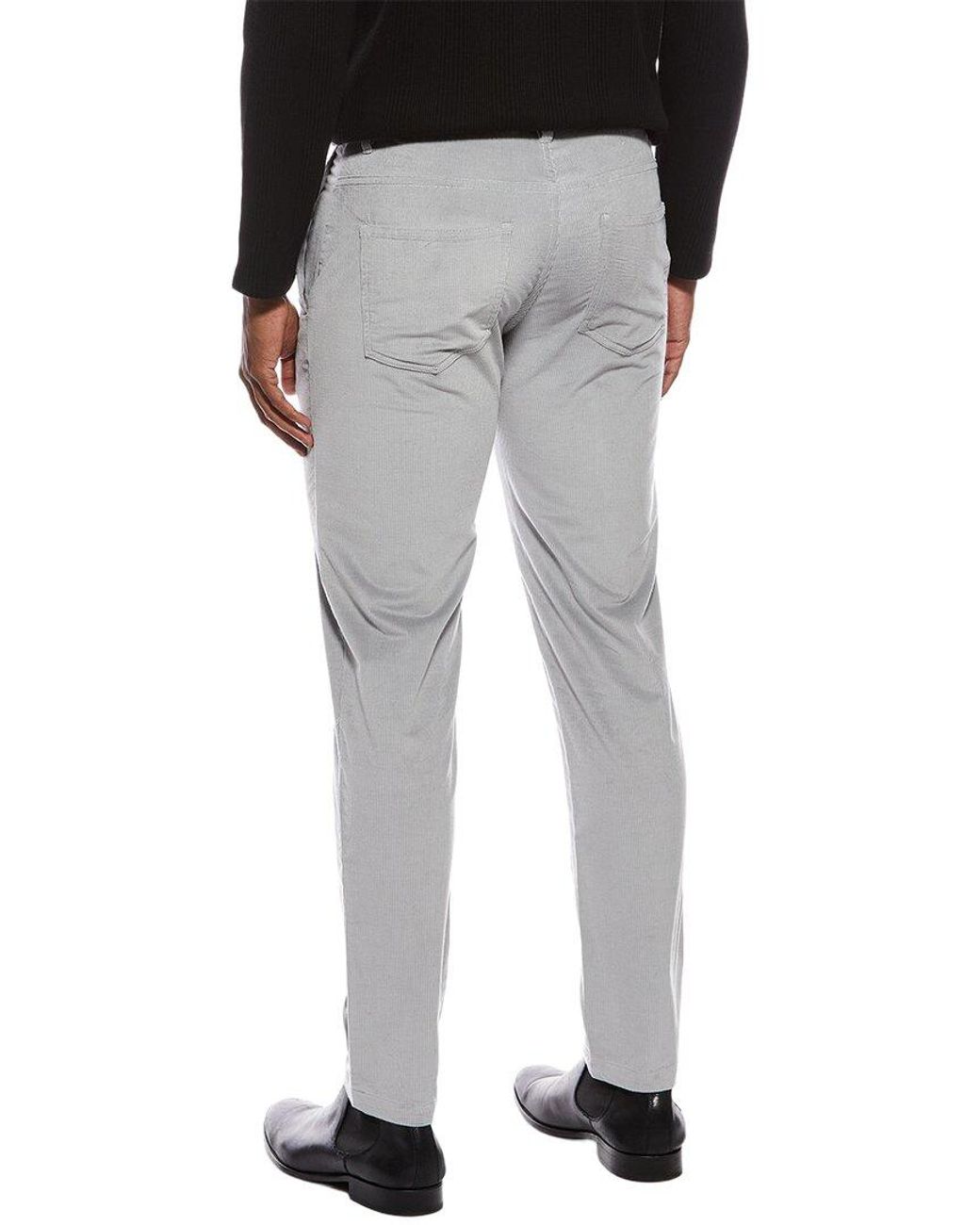 Isaia Black Wool-Blend Corduroy Trouser for men