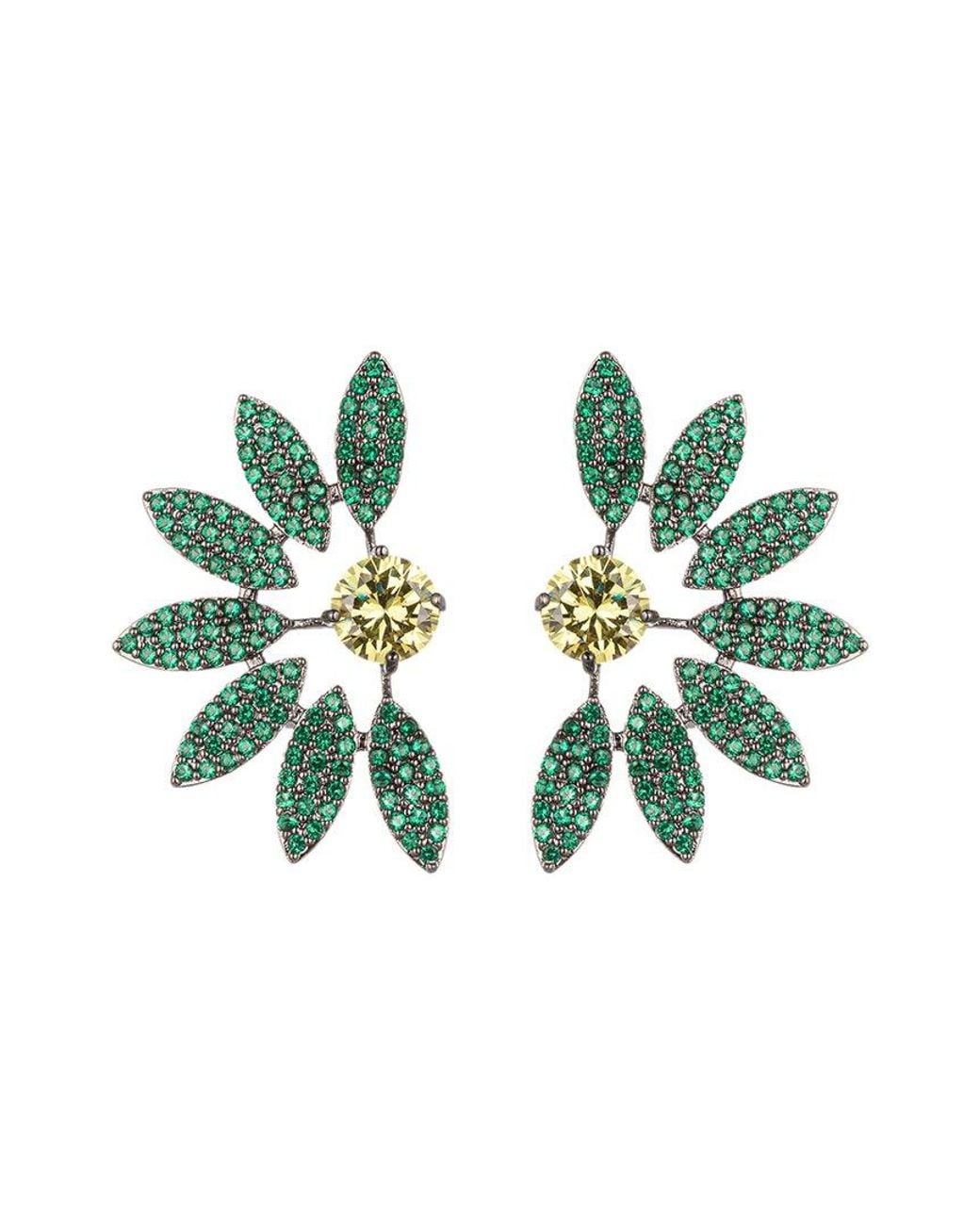 Eye Candy LA Green Cz Olivia Statement Earrings