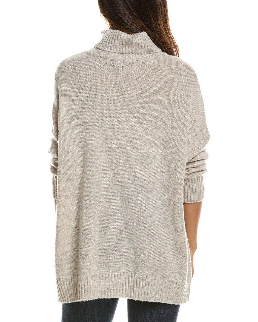 Forte Gray Luxe Mock Neck 100% Cashmere Sweater
