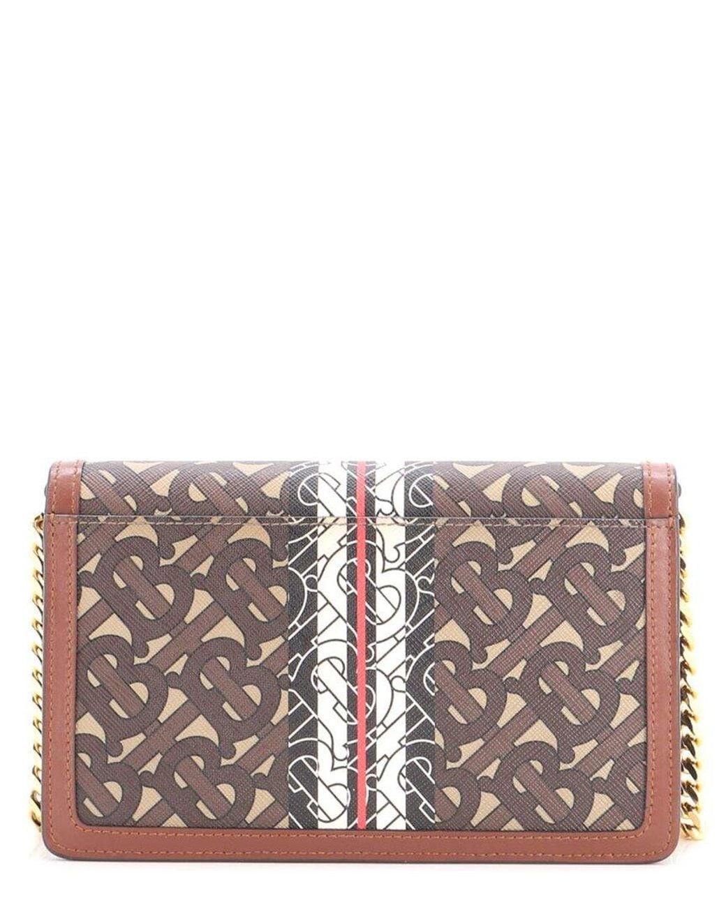 Burberry Multicolor Monogram E-Canvas Tb Flap Bag Small (Authentic Pre-Loved)