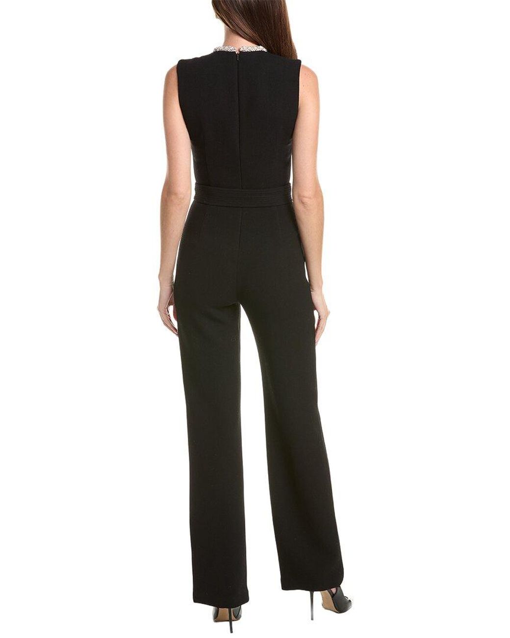 Adam Lippes Black Barclay Wool Jumpsuit