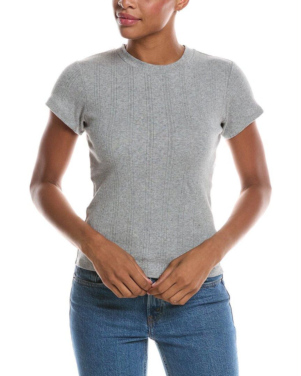 PERFECTWHITETEE Gray Katy Pointelle Baby T-shirt