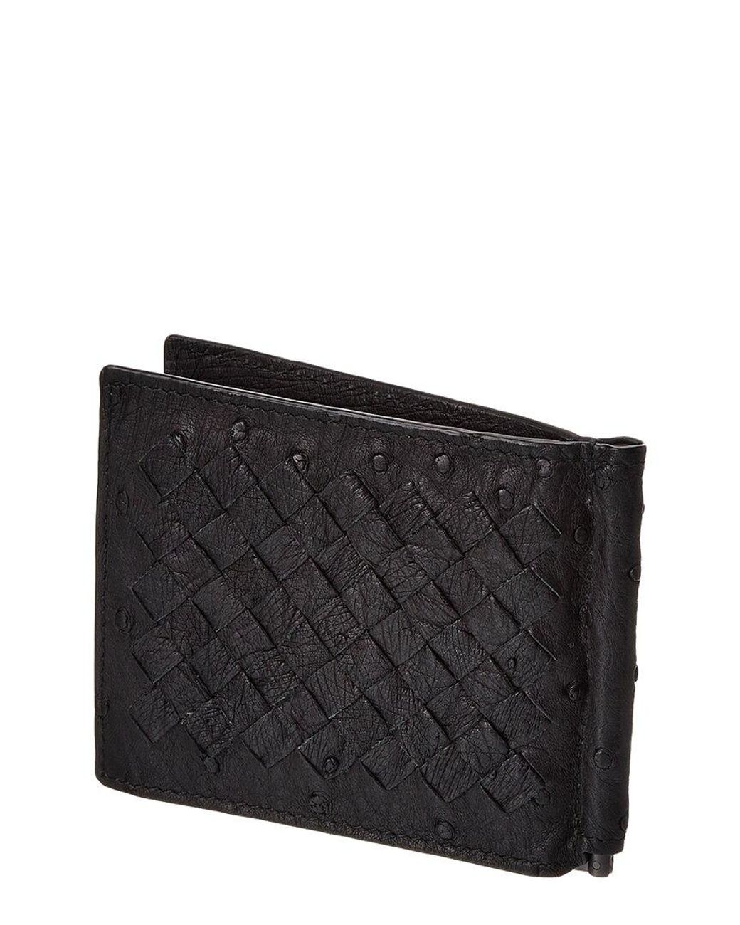 Bottega Veneta Intrecciato Leather Money Clip Wallet in Black for Men | Lyst