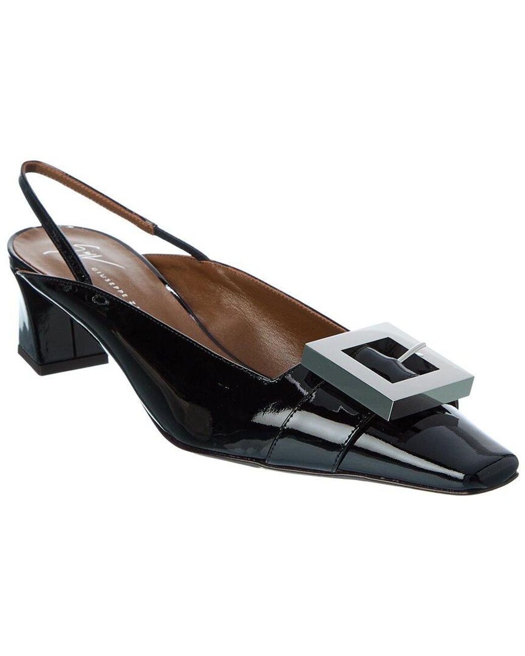 Giuseppe Zanotti Black Brenada 45 Patent Slingback Pump