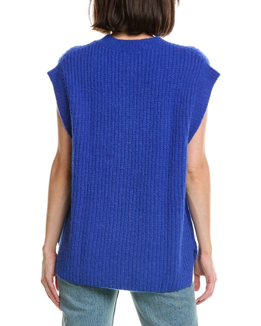 LaBiz Blue Wool & Alpaca-Blend Sweater Vest