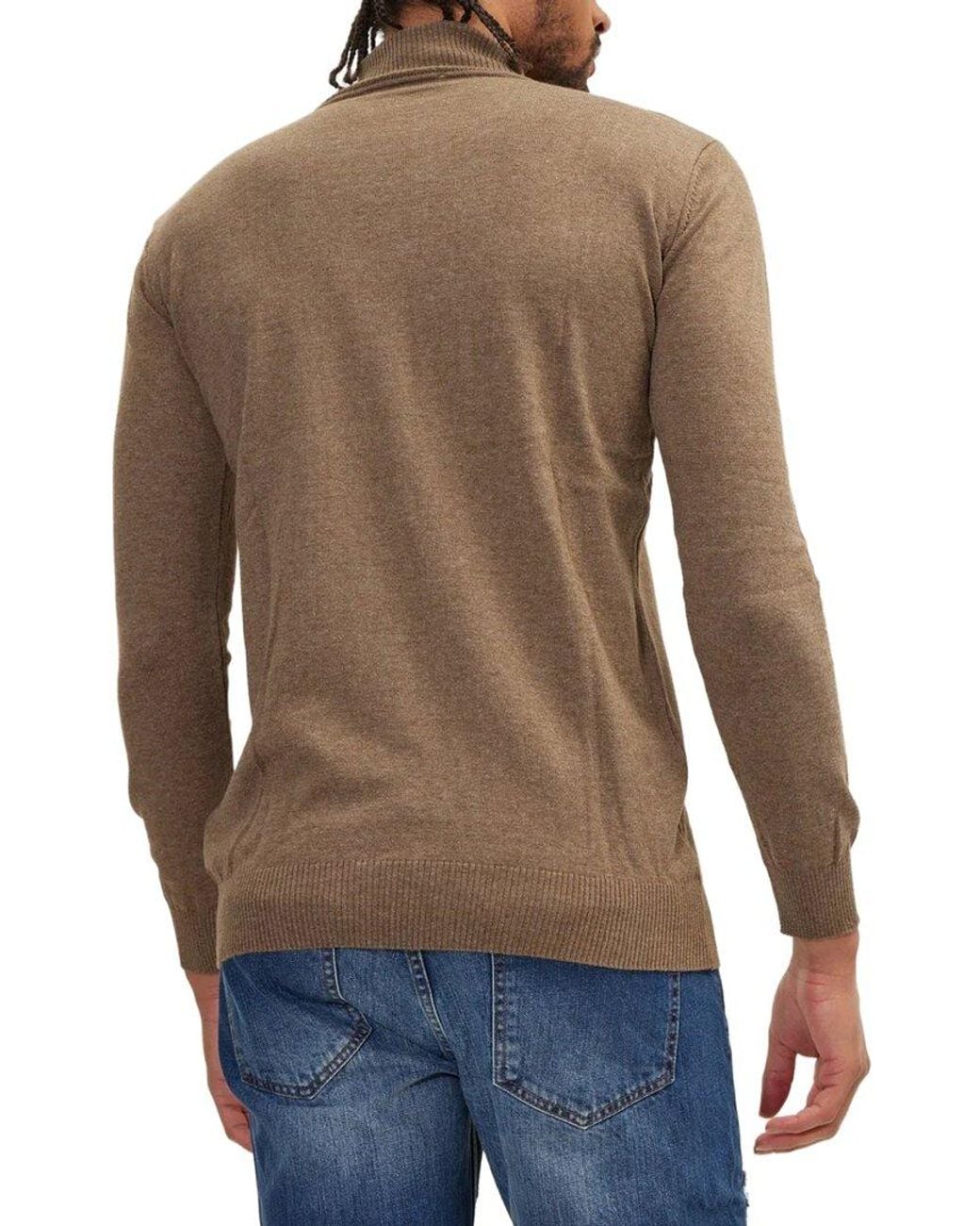 Ron Tomson Natural Roll Neck Knit Sweater for men