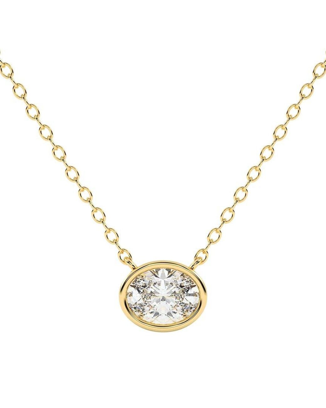 Lab Grown Diamonds Metallic 14k 0.50 Ct. Tw. Lab-grown Diamond Necklace
