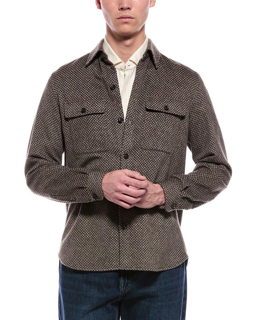 Isaia Gray Cashmere Shirt for men